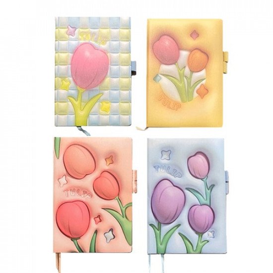 دفتر مذكرة 21x14 سم بحبل زهرة التوليب عدة الوان دفتر مذكرة 21x14 سم بحبل زهرة التوليب عدة الوان