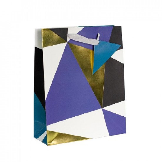 Paper Gift Bag 23x17.5x9.5 cm Blue Geometric Lines Paper Gift Bag 23x17.5x9.5 cm Blue Geometric Lines
