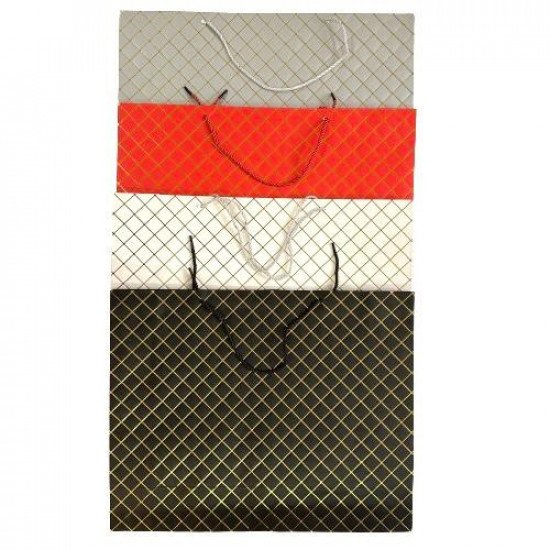 كيس هدايا ورق كبير 15x40x50 سم مربعات ذهبية عدة الوان كيس هدايا ورق كبير 15x40x50 سم مربعات ذهبية عدة الوان