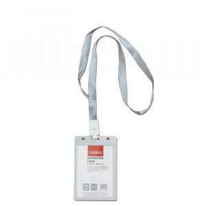 Plastic Name Card Holder Gray 54×90 mm With Rope