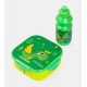 Lunch Box Set With a Bottle Green Dinosaur Print Lunch Box Set With a Bottle Green Dinosaur Print
