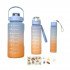 Large Sports Bottle, 2 Liters, 3 Sizes, with Motivational Phrases