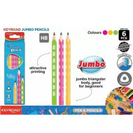 A Box of Jumbo Pencils KEYROAD Phosphorescent 6 Pieces