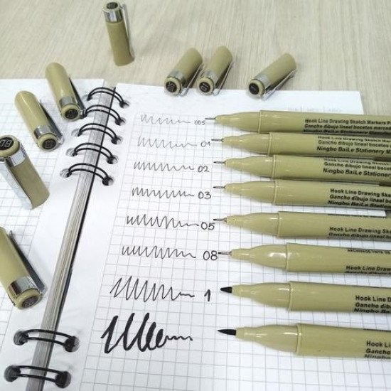 BAILE Graphic Pen Set of 8 Black BAILE Graphic Pen Set of 8 Black