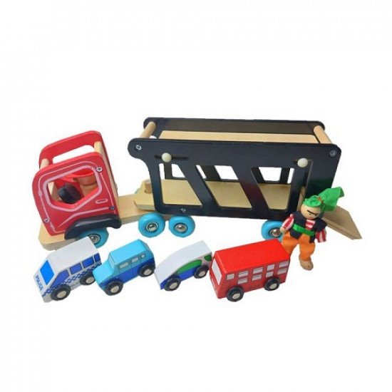 Wooden Children's Toy Double-Decker Car Truck Wooden Children's Toy Double-Decker Car Truck