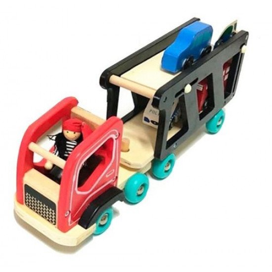 Wooden Children's Toy Double-Decker Car Truck Wooden Children's Toy Double-Decker Car Truck