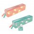 School Pencil Case 2 Zippers Metallic Circles KEYROAD 2 Color