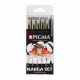 SAKURA PIGMA Pen Set, Black, 5 Sizes With a Pencil, Manga Set