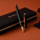 Ballpoint Pen SCRIKSS 35 NOBLE Matt Black Chrome With Cover Blue Ink Ballpoint Pen SCRIKSS 35 NOBLE Matt Black Chrome With Cover Blue Ink