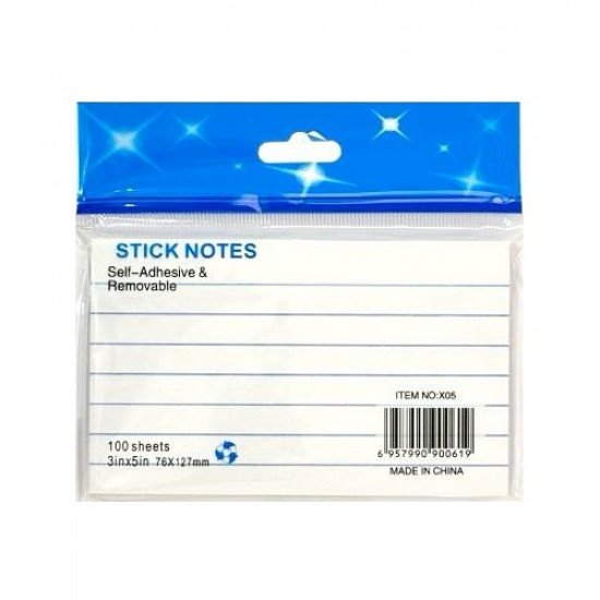 Stick Notes White lined 76x127 mm Stick Notes White lined 76x127 mm