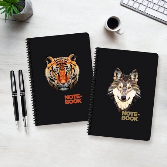 Wire Notebook Square KESKIN 100 Sheets B5 Jungle Animals Black Wire Notebook Square KESKIN 100 Sheets B5 Jungle Animals Black