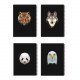 Wire Notebook Lined KESKIN 100 Sheets B5 Jungle Animals Black