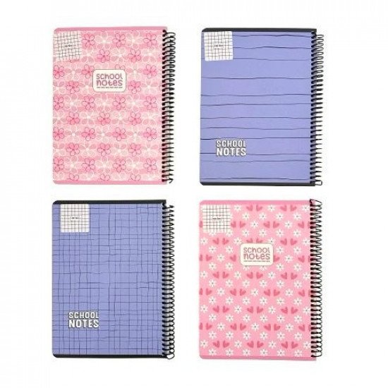 Wire Notebook Square KESKIN 100 Sheets B5 Pink and Blue