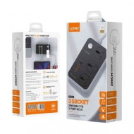 LDNIO SK3469 PD20W 3M Fire Resistant Power Strip with 3 Sockets and 3 USB Ports