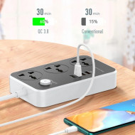 LDNIO SK3469 PD20W 3M Fire Resistant Power Strip with 3 Sockets and 3 USB Ports