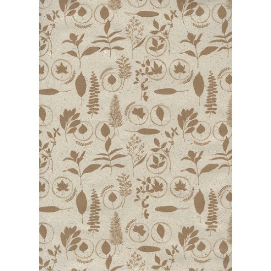 Herbal Gift Wrapping Paper 2m x 70cm Brown Leaves Herbal Gift Wrapping Paper 2m x 70cm Brown Leaves