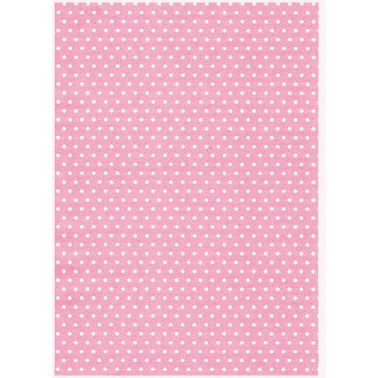 Gift Wrapping Paper White Dot, 1m x 70 cm, Pink