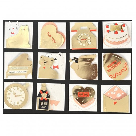 Golden Greeting Cards and Gifts Set 60 Cards