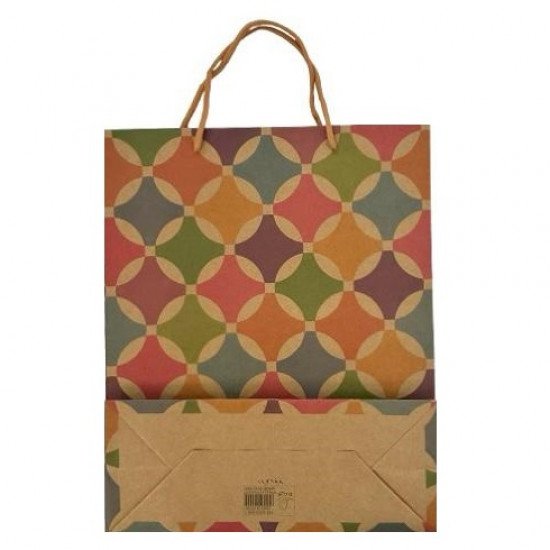 Kraft Paper Gift Bag31x25x10cm Printed Circles Kraft Paper Gift Bag31x25x10cm Printed Circles