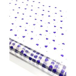لفة سلوفان شفاف قلوب بنفسجية 36.5 متر × 70 سم