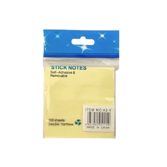 Stick Notes Yellow 76x76 mm