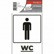 Sticker Paper Signboard TANEX Men's WC White