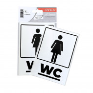 Sticker Paper Signboard TANEX Ladies WC White
