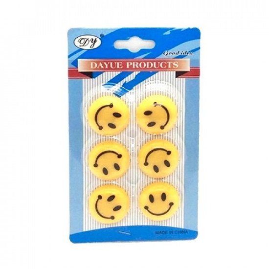 Magnet Round Smlie 0.75 Inch 6 Pieces Magnet Round Smlie 0.75 Inch 6 Pieces