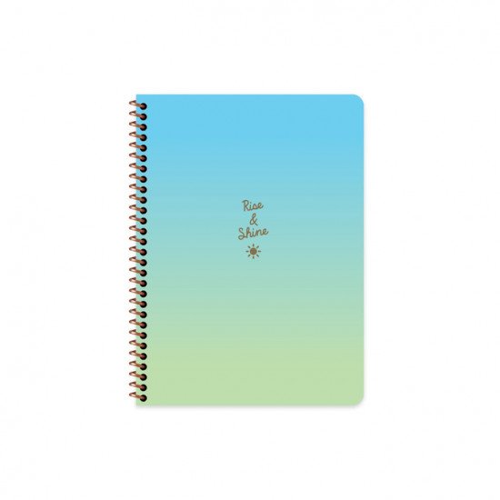 Wire Notebook English KESKIN 100 Sheets A4 Rainbow Wavy