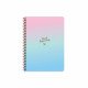 Wire Notebook English KESKIN 100 Sheets A4 Rainbow Wavy