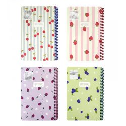 Wire Notebook Squares KESKIN 100 Sheets A4 Berries Design