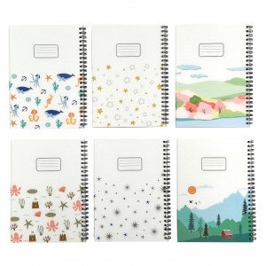 Simba A5 Wirebound Lined Notebook, Transparent Cover, 80 Sheets with Fun Shapes