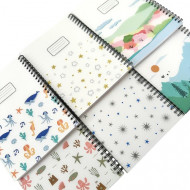 Simba A5 Wirebound Squares Notebook, Transparent Cover, 80 Sheets with Fun Shapes Simba A5 Wirebound Squares Notebook, Transparent Cover, 80 Sheets with Fun Shapes