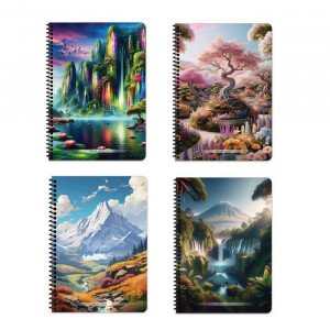 Wire Notebook English KESKIN 100 Sheets B5 Nature
