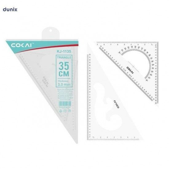Set of 2 Clear Plastic Triangles, 32 cm COKAI Set of 2 Clear Plastic Triangles, 32 cm COKAI