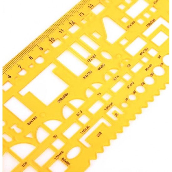 Geometric Template, Furniture Shapes, 19 x 9 cm, COKAI