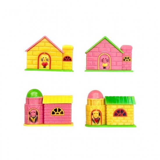 Cottage-Shaped Pencil Sharpener, Single Hole, 4 Pieces Cottage-Shaped Pencil Sharpener, Single Hole, 4 Pieces