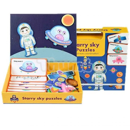 Whisplay Magnetic Toy Box, Fine Motor Skills Puzzle Astronaut