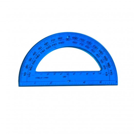 Clear Blue Plastic Protractor 6 Inches Clear Blue Plastic Protractor 6 Inches