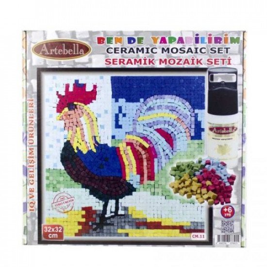 Ceramic Mosaic Set Rooster ARTEBELLA 32×32 cm Ceramic Mosaic Set Rooster ARTEBELLA 32×32 cm