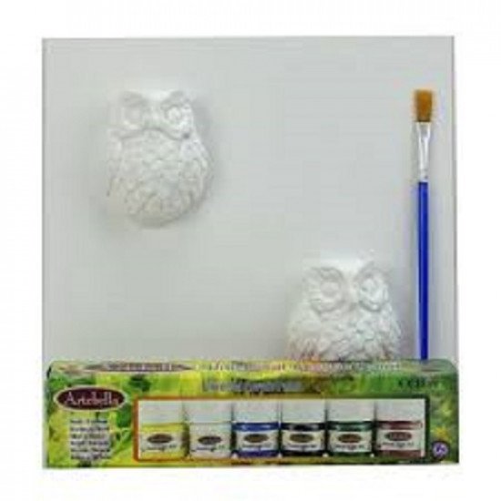 3D Ceramic Painting Set Owl And Twig ARTEBELLA 20 x 20cm