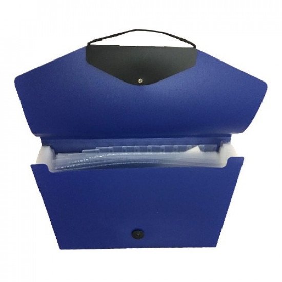 Documents Cover with Rubber Luck 12 Pockets Blue Documents Cover with Rubber Luck 12 Pockets Blue