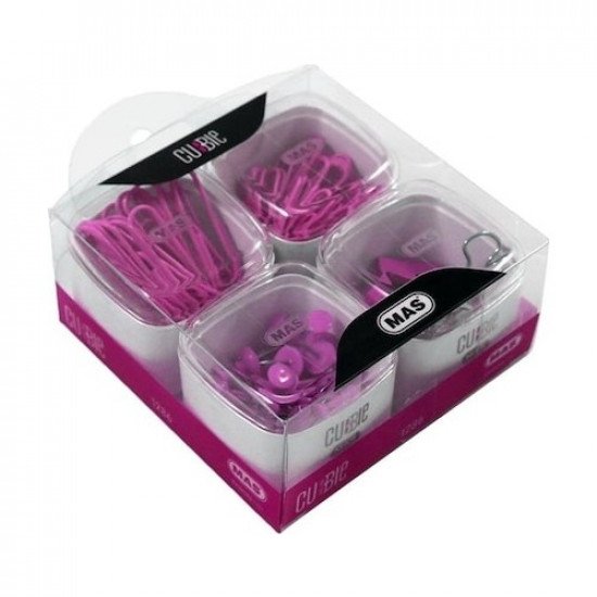 Boxes of Push Pins, Binder Clips, and Paper Clips MAS Fuchsia Boxes of Push Pins, Binder Clips, and Paper Clips MAS Fuchsia