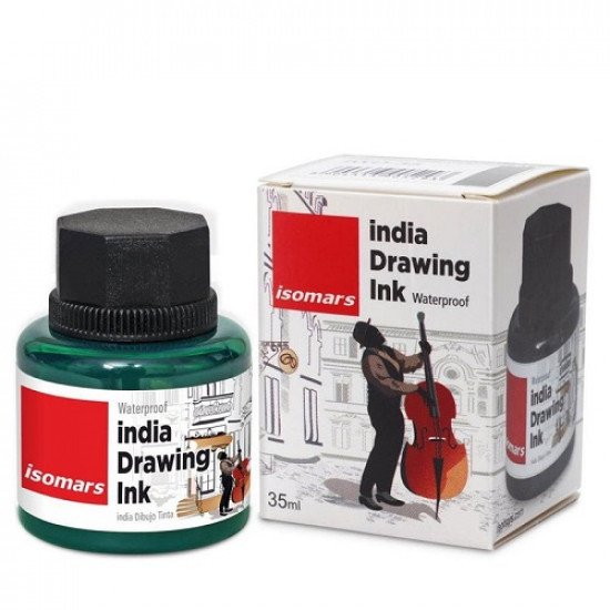 Calligraphy Pen Ink And a Drawing of Isomars 35 mm Green Calligraphy Pen Ink And a Drawing of Isomars 35 mm Green