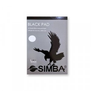Drawing Book Black Paper A5 SIMBA 20 Sheets 190 gsm