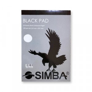 Drawing Book Black Paper A4 SIMBA 20 Sheets 190 gsm