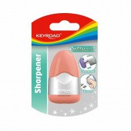 Eraser With Cover And Sharpener An Egg Shaped Metallic KEYROAD