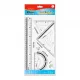 Set Of 4 Pieces Triangle 2Pieces A Protractor And 30cm Ruler KEYROAD Transparent Black 