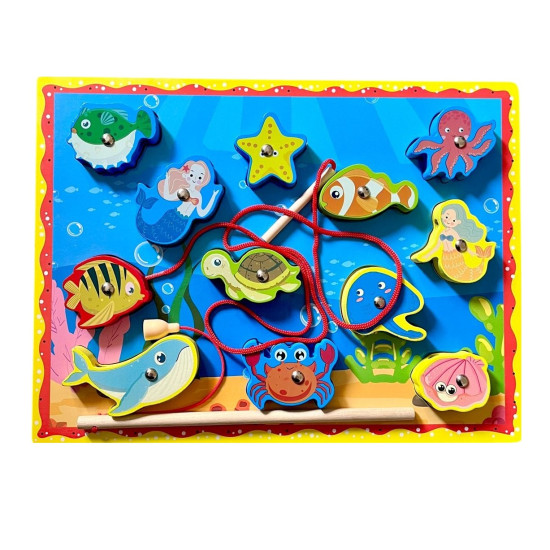 Wooden Fishing Toy for Children Various Shapes Wooden Fishing Toy for Children Various Shapes