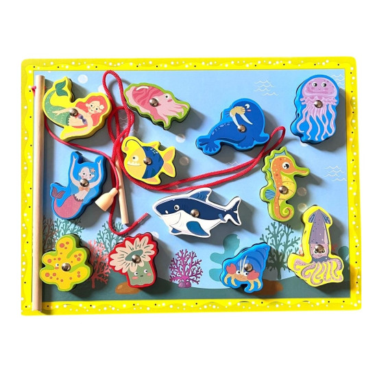 Wooden Fishing Toy for Children Various Shapes Wooden Fishing Toy for Children Various Shapes
